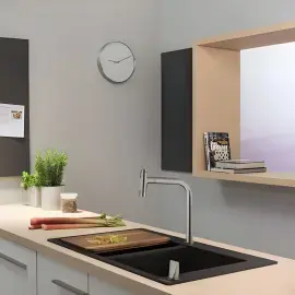Кухонна дошка F15 Hansgrohe 40960000 Dark Walnut — бічний ракурс