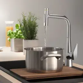 Кухонна дошка F15 Hansgrohe 40960000 Dark Walnut — вид спереду