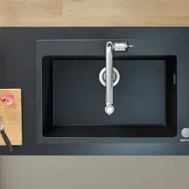 Кухонна мийка S51 S510-F660 Hansgrohe 43313170 Graphite Black — вид спереду