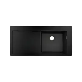 Кухонна мийка S51 S514-F450 Hansgrohe 43314170 Graphite Black — вид на білому тлі