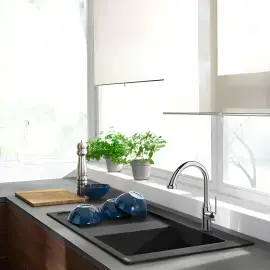 Кухонна мийка S51 S514-F450 Hansgrohe 43314170 Graphite Black — вид згори