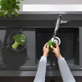 Кухонна мийка S51 S514-F450 Hansgrohe 43314170 Graphite Black — вид спереду