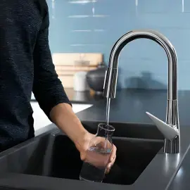 Кухонна мийка S51 S510-F635 Hansgrohe 43315170 Graphite Black — вид згори