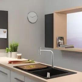 Кухонна мийка S51 S510-F770 Hansgrohe 43316170 Graphite Black — вид спереду