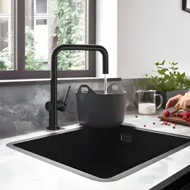 Кухонна мийка S51 S510-U450 Hansgrohe 43431170 Graphite Black — вид спереду