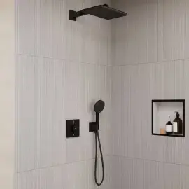Душова система прихованого монтажу з термостатом Raindance Alive Q Hansgrohe 24620670 — вид спереду