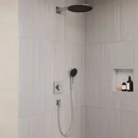 Душова система прихованого монтажу з термостатом Raindance Alive S 300 1jet Hansgrohe 24630000 — вид спереду