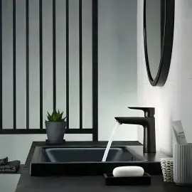 Змішувач для раковини Talis E Hansgrohe 71713670 Matt Black — вид спереду