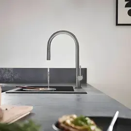 Змішувач для кухні Talis M54 Hansgrohe 72800340 Brushed Black Chrome — вид спереду