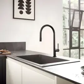 Змішувач для кухні Talis M54 Hansgrohe 72800670 Matt Black — бічний ракурс
