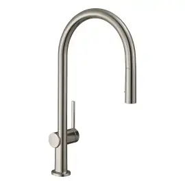 Змішувач для кухні Talis M54 Hansgrohe 72800800 Stainless Steel Finish — вид на білому тлі