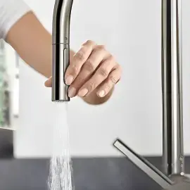 Змішувач для кухні Talis M54 Hansgrohe 72800800 Stainless Steel Finish — бічний ракурс
