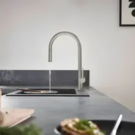 Змішувач для кухні Talis M54 Hansgrohe 72801800 Stainless Steel Finish — вид спереду