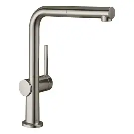 Змішувач для кухні Talis M54 Hansgrohe 72809800 Stainless Steel Finish — вид на білому тлі