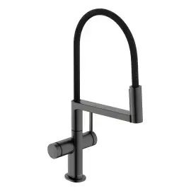 Змішувач для кухні Talis Select M54 PowderSpray Hansgrohe 72861340 Brushed Black Chrome — вид на білому тлі