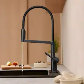 Змішувач для кухні Talis Select M54 PowderSpray Hansgrohe 72861340 Brushed Black Chrome — вид спереду