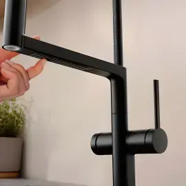 Змішувач для кухні Talis Select M54 PowderSpray Hansgrohe 72861670 Matt Black — бічний ракурс