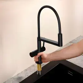 Змішувач для кухні Talis Select M54 PowderSpray Hansgrohe 72861670 Matt Black — ракурс 3/4