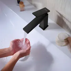 Змішувач для раковини Tecturis E Hansgrohe 73012670 Matt Black — бічний ракурс