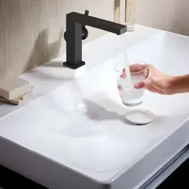 Змішувач для раковини Tecturis E Hansgrohe 73021670 Matt Black — вид ззаду