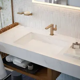 Змішувач для раковини Tecturis E Hansgrohe 73024140 Brushed Bronze — вид спереду