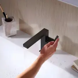 Змішувач для раковини Tecturis E Hansgrohe 73024670 Matt Black — вид ззаду