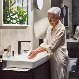 Змішувач для раковини Tecturis E Hansgrohe 73053670 Matt Black — вид ззаду