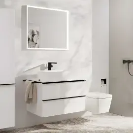 Змішувач для раковини Tecturis E Hansgrohe 73073670 Matt Black — бічний ракурс