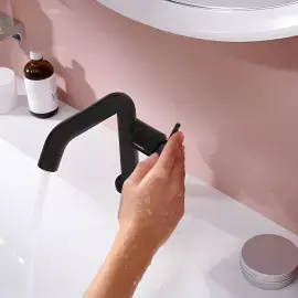 Змішувач для раковини Tecturis S Hansgrohe 73322670 Matt Black — бічний ракурс