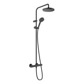 Душова система з термостатом Vernis Blend Hansgrohe 26089670 Matt Black — вид на білому тлі