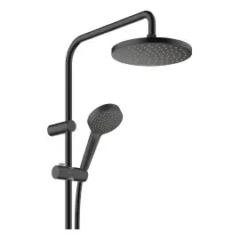 Душова система з термостатом Vernis Blend Hansgrohe 26089670 Matt Black — бічний ракурс
