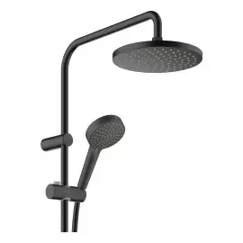 Душова система з термостатом Vernis Blend Hansgrohe 26276670 Matt Black — бічний ракурс