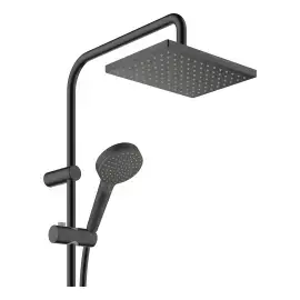 Душова система з термостатом Vernis Shape Hansgrohe 26097670 Matt Black — вид спереду