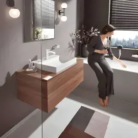 Змішувач для раковини Vivenis Hansgrohe 75022700 White Matt — бічний ракурс