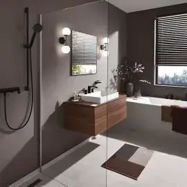 Змішувач для душу Vivenis Hansgrohe 75620670 Matt Black — вид спереду
