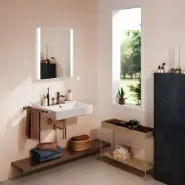 Дзеркало Xarita Lite Q Hansgrohe 54962700 Matt White — бічний ракурс