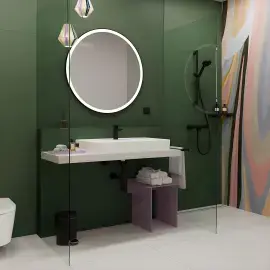 Дзеркало Xarita Lite S Hansgrohe 54967670 Matt Black — вид спереду