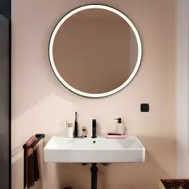 Дзеркало Xarita Lite S Hansgrohe 54967670 Matt Black — бічний ракурс