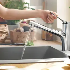 Змішувач для кухні Zesis M33 Hansgrohe 74800000 Chrome — бічний ракурс