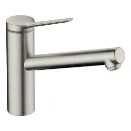 Змішувач для кухні Zesis M33 Hansgrohe 74802800 Stainless Steel Finish — вид на білому тлі