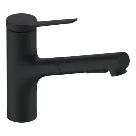 Змішувач для кухні Zesis M33 Hansgrohe 74803670 Matt Black — вид на білому тлі