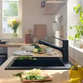 Змішувач для кухні Zesis M33 Hansgrohe 74803670 Matt Black — бічний ракурс