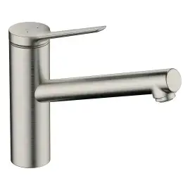 Змішувач для кухні Zesis M33 Hansgrohe 74806800 Stainless Steel Finish — вид на білому тлі