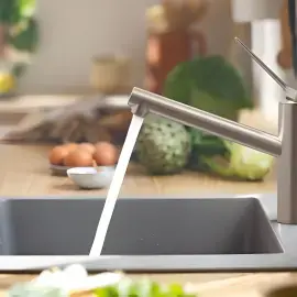 Змішувач для кухні Zesis M33 Hansgrohe 74806800 Stainless Steel Finish — вид спереду