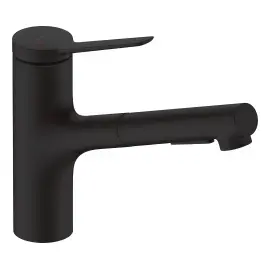 Змішувач для кухні Zesis M33 Hansgrohe 74820670 Matt Black — вид на білому тлі