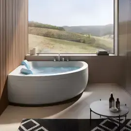 Ванна гидромассажная AQUASOUL CORNER Jacuzzi AQU60010A41 — вид спереди