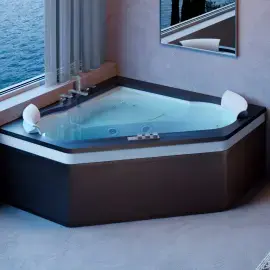 Ванна гідромасажна AURA  CORNER WOOD Jacuzzi AUR205K0A61 — вид спереду