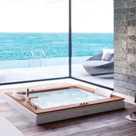 Ванна гідромасажна AURA PLUS WOOD Jacuzzi AUR304K0A00 — вид ззаду