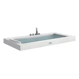 Ванна гідромасажна AURA UNO CORIAN Jacuzzi AUR103K0A00+720206301 — вид на білому тлі