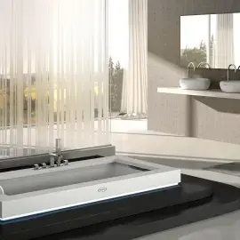Ванна гідромасажна AURA UNO CORIAN Jacuzzi AUR103K0A00+720206301 — вид спереду